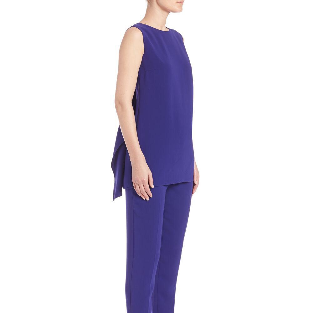 Escada Blue Solid back paneled top V back